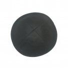 Black Linen Kippah with Lines and Four Sections