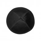 Jet Black Mesh Kippah with Four Sections