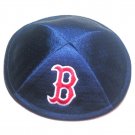 Blue Mesh and Cotton Kippah with Boston Red Sox Logo