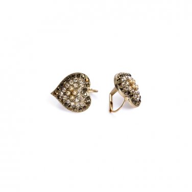Heart Shaped Earrings with Gemstones from Amaro Jewelry