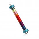 Nickel Plated and Aluminum Mezuzah with Rainbow Pattern and Star