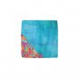 Turquoise Yair Emanuel Silk Hand Painted Scarf and Jerusalem Image