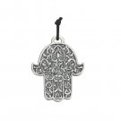 Adina Plastelina Small Grey Wall Hanging Silver Hamsa with Design