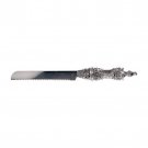 Silver Challah Knife with Antiqued Details and Shabbat