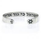 Fear Not Israel Sterling Silver Press Bracelet with Diamond and Magen David