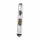 Silver Plated Mezuzah with Hoshen, Scrollwork and Shin