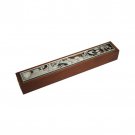 15cm Mezuzah with Bronze Jerusalem Plate in Mahogany Wood