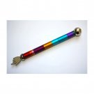 Anodized Aluminum Torah Pointer with Vibrant Stripes and Orb Top