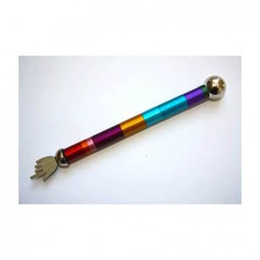 Anodized Aluminum Torah Pointer with Vibrant Stripes and Orb Top