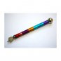 Anodized Aluminum Torah Pointer with Vibrant Stripes and Orb Top