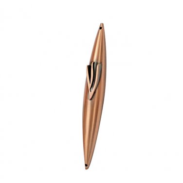 Copper Plated Oval Brass Mezuzah with Fiery Shin