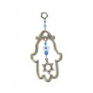 Small Pewter Hollow Hamsa with Magen David
