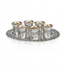 Sterling Silver Plated Kiddush Cup Wine Set with Grape Clusters