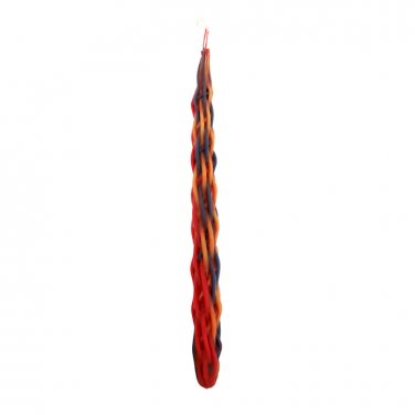 Safed Candles Havdalah Candle with Dark Yellow, Blue and Red Braids