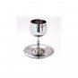 Ester Shahaf Stainless Steel Kiddush Cup with Ornaments and Matching Saucer