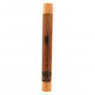 Two Tone Wood Mezuzah Case with Shin and Menorah for 12cm Scroll