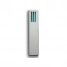 White Concrete Mezuzah with Turquoise Colored Hebrew Shin by ceMMent