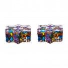 Star of David Painted Glass Candle Holders with Jerusalem Scene in Red Tones