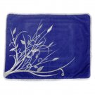 Blue Tallit Bag Set with Embroidered Silver Tree Branches