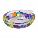 Glass Honey Dish with Jerusalem and Apple