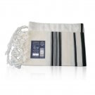 Prima AA Wool Tallit with Black Stripes