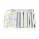 Wool Ma’alot Tallit with Grey, Blue and Silver Stripes