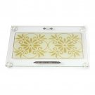 Glass Challah Board with Neutral Colored Motif