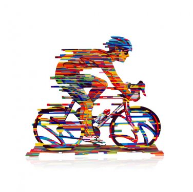 David Gerstein Multi Colored Champion Cyclist Sculpture