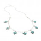 Adina Plastelina Turquoise Sheva Brachot Charm Bracelet and Necklace