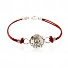 Leather Bracelet with Silver Plated Seal of Ma’adana Charm