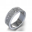 I am My Beloved's Wedding Ring in Two-Textured 14k White Gold