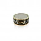 Sterling Silver and 14K Gold Aleph, Lamed, Dalet Ring