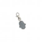 Hamsa Keychain in Mercury with Travelers Prayer Design