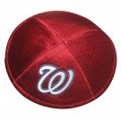 Red Mesh and Cotton Kippah with Washington Nationals Logo
