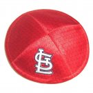 Red Mesh and Cotton Kippah with St Louis Cardinals Logo