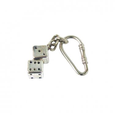 Sterling Silver Classic Pair Of Dice Keychain