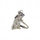 Sterling Silver Baby Bunny Keychain