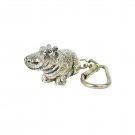 Sterling Silver Hippo Keychain