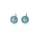 24K Gold Plated Ocean Earrings Set with Turquoise and Swarovski