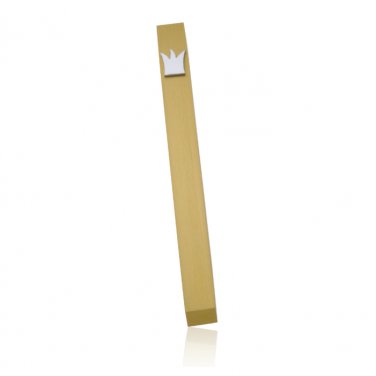Gold Crown Brushed Aluminum Mezuzah by Adi Sidler