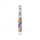 Metal Mezuzah of Silver with Diagonal Stripes