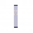 Charming Silver Mezuzah with Leaf Shin (15cm)