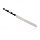 Aluminum Challah Knife with Black, Grey and Silver Stripe Handle