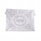 White Challah Cover with Shabbat, Floral Patter and Tassels