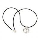 925 Sterling Silver Round Pendant with Hebrew Engraving, Hamsa and Diamond