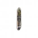 Sterling Silver Plated Mezuzah with Menorah and Fiery Shin