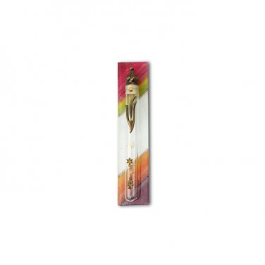 Glass Rectangular Mezuzah with Rainbow Striping