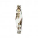 Glass Mezuzah with Brown Leaf Design