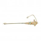 Gold Plated Torah Pointer with Flowers and Colored Stones