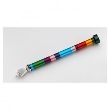 Anodized Aluminum Torah Pointer with Rainbow Stripes and Green Top